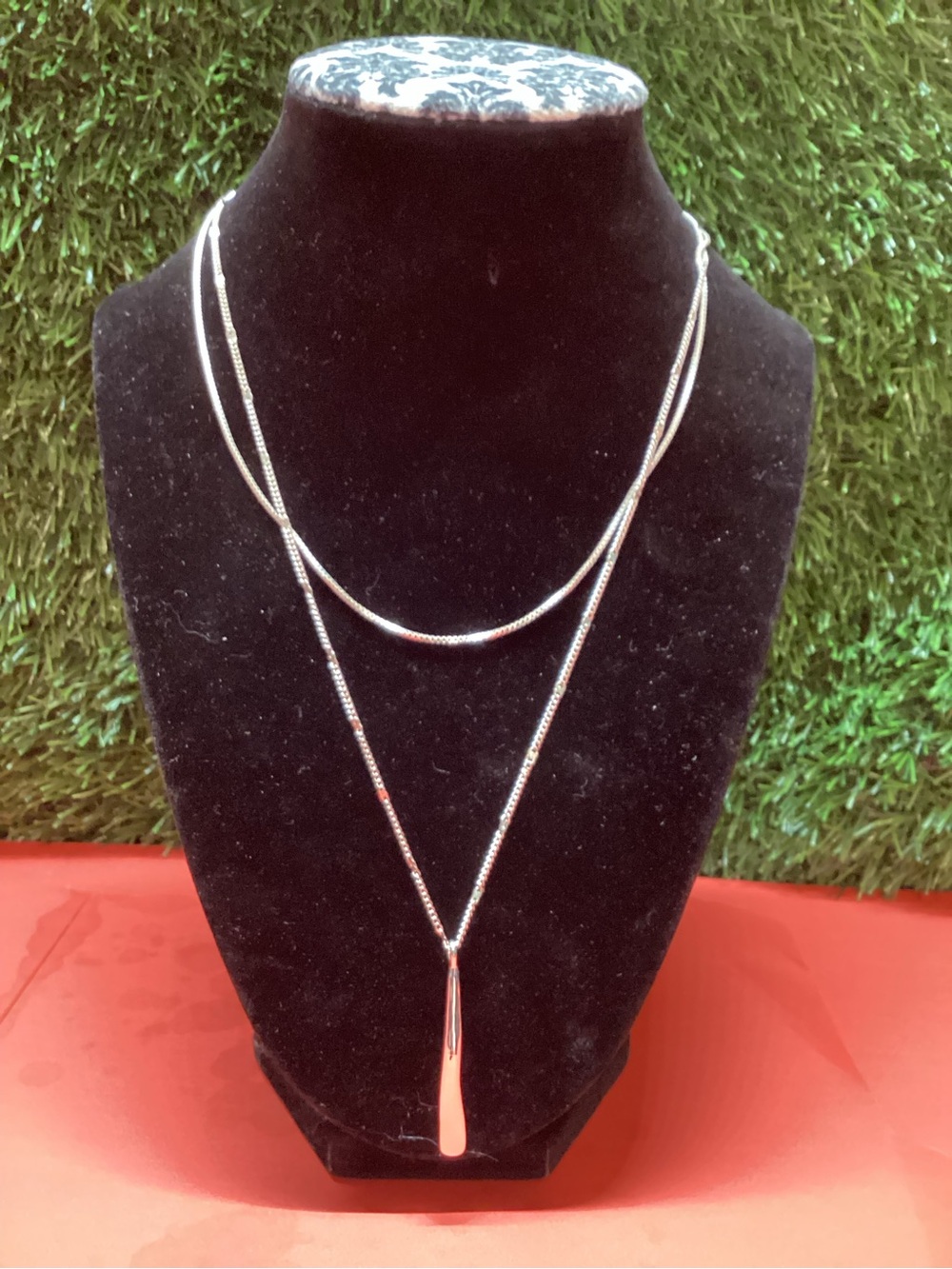 Jenny Bird Silver Layered Teardrop Pendant Necklace